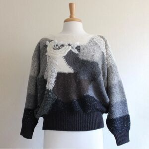 Mariea Kim Vintage '80s Mixed Media Art-to-Wear Sweater
